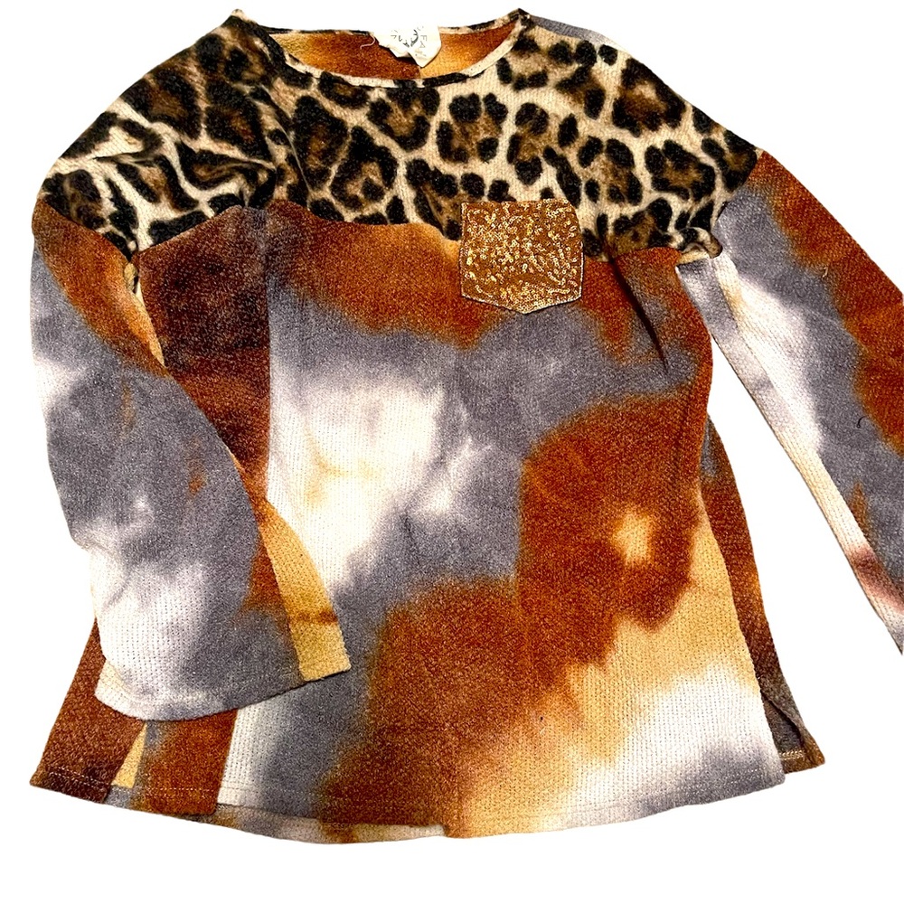 Cheetah long sleeve womens top L